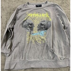 Metallica Skull Sweatshirt Men 3 / XXXL Gray Heavy Metal Band Graphic Pullover